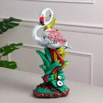 Садовая фигура "Фламинго", гипс, 12х18х41 см