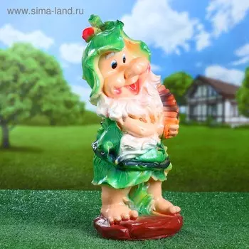 Садовая фигура "Гном с гармошкой" 20х25х46см