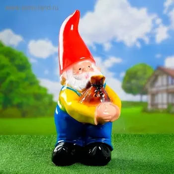 Садовая фигура из гипса «Гном с мешком», 512522 см
