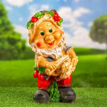 Садовая фигура из гипса «Гном с охапкой дров», 38.51822 см