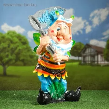 Садовая фигура из гипса «Гном с сачком», 502017 см