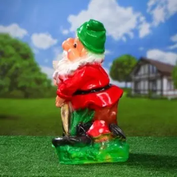 Садовая фигура "Гном-шиномонтажник" 23х31х48см