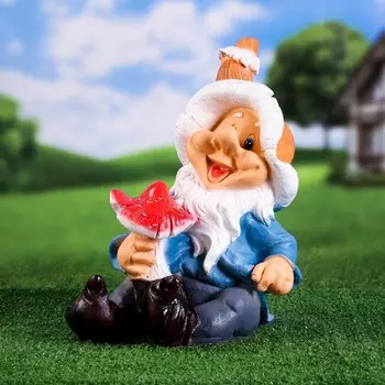 Садовая фигура из полистоуна «Гном сидячий», 263037 см