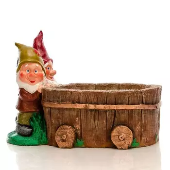 Садовая фигура "Гномы с тачкой" 80х37х65см