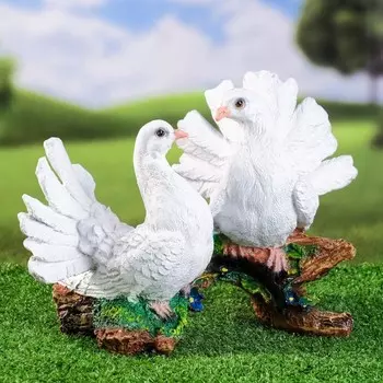 Садовая фигура "Голуби на коряге" 34см