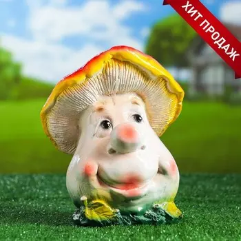 Садовая фигура из гипса «Гриб с лицом», 211717 см