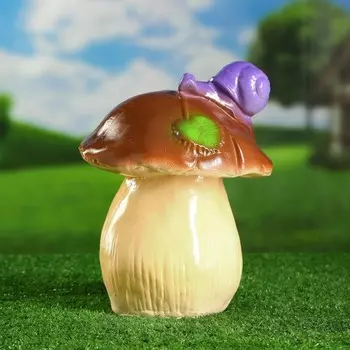 Садовая фигура "Гриб с улиткой" 24см МИКС
