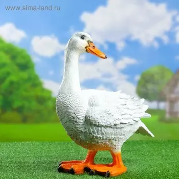 Садовая фигура "Гусь" белый, 20х35х41см