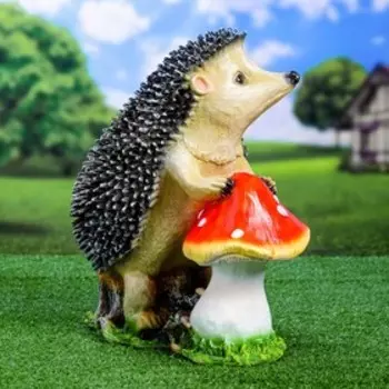 Садовая фигура из полистоуна «Ёж с грибом», 382238 см