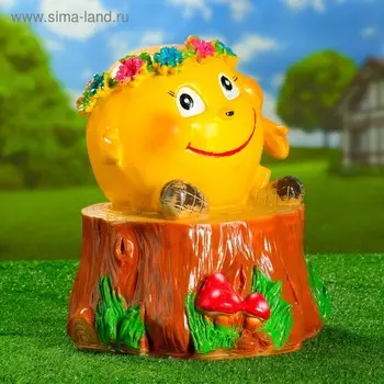 Садовая фигура из гипса «Колобок с венком», 453535 см