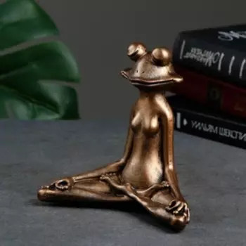 Фигурка полистоун «Лягушка йог в позе лотоса», 16166 см, бронза