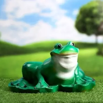 Садовая фигура "Лягушка на кувшинке" 35х30х20см