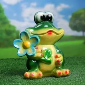 Садовая фигура из гипса «Лягушка с ромашкой», 282518 см, МИКС