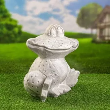 Садовая фигура "Лягушка улыбака" камень, 30х30х21см