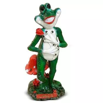 Садовая фигура "Лягушка влюбленная" 20х15х50см