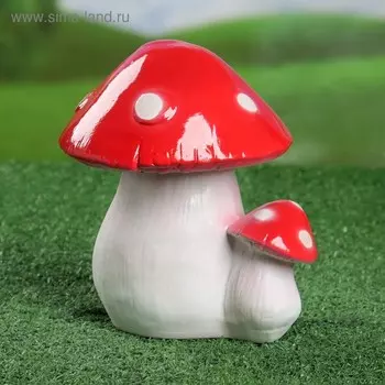 Садовая фигура "Мухоморы", керамика, 16х14х17 см