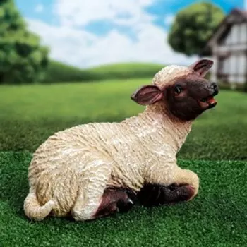 Садовая фигура "Овечка маленькая лежащая" 14х33х24см МИКС