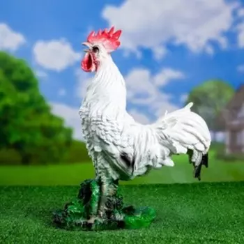Садовая фигура "Петух" белый, 40х30см