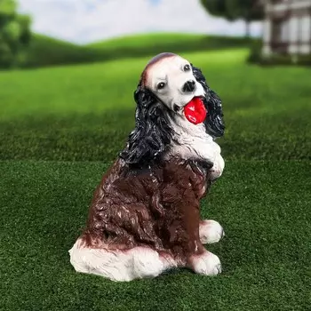 Садовая фигура "Спаниель", разноцветная, гипс, 36 см