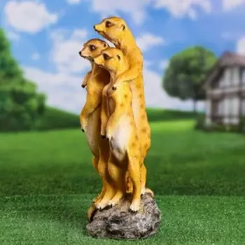 Садовая фигура "Сурикаты трио" 45х19х19см