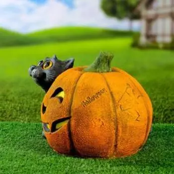 Садовая фигура "Тыква с котиком" 36х32х22см