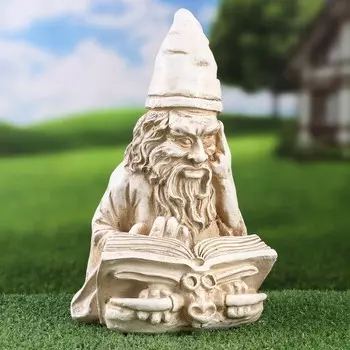 Садовая фигура из полистоуна «Умный гном», 181529 см