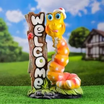 Садовая фигура "Веселая гусеница" 55х34х20см