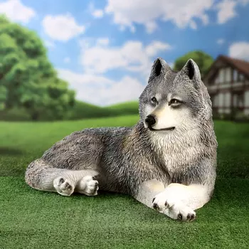 Садовая фигура "Волк лежит" 43х60х43см