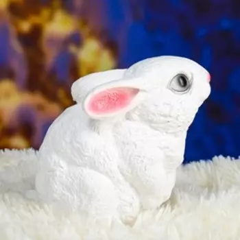 Фигура "Зайчик" стоит, бело-серый, 15х10х18см