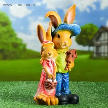 Садовая фигура из полистоуна «Зайчики», 481123 см