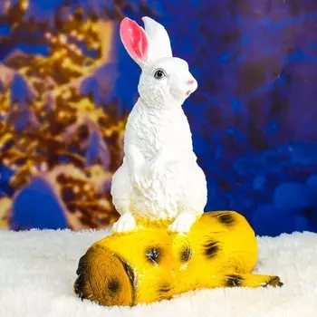 Садовая фигура из гипса «Зайка на бревне», 441827 см