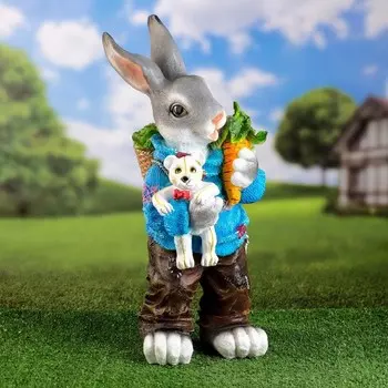 Фигура "Зайка с морковкой" 25x22x57см