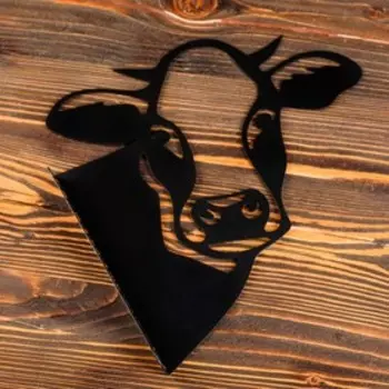 Садовый декор "Корова" черная, 30х30см