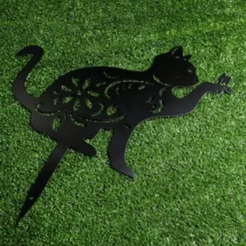 Садовый декор "Кошечка" черная, 30х20см
