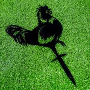 Садовый декор "Петух" черный, 30х30см