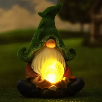 Садовая фигура - фонарь из полистоуна «Гном предсказатель», 271613 см