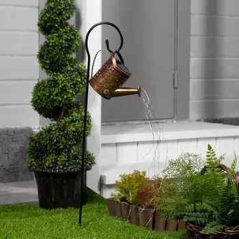 Садовый светильник «Лейка», уличный, на солнечной батарее, 21159.5 см, 37 LED, свечение тёплое белое