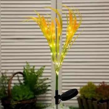 Садовый светильник «Пшеница», уличный, на солнечной батарее, 75 см, 42 LED, свечение тёплое белое