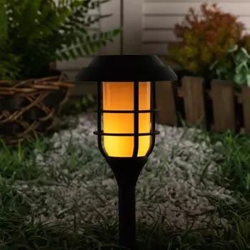 Садовый светильник «Старт» на солнечной батарее «Факел», 11 42 11 см, эффект пламени