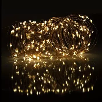 Садовый светодиодный светильник ФАZА, SLR-G03-100Y, нить, 100LED, солнечная батарея