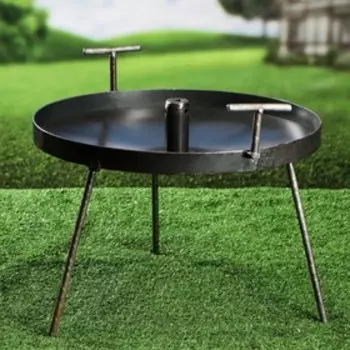 Садж сковорода с крышкой и отверстиями для копчения, 40 см, лопатка в комплекте