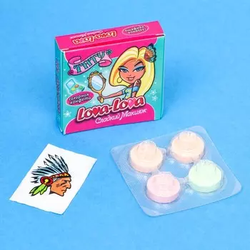 Сахарная конфета "Lova-Lova Сладкий макияж" с татуировкой, 10 г