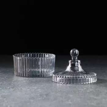 Сахарница Доляна «Царская», 250 мл, 10.513 см, стекло, серая