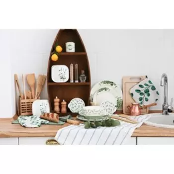 Сахарница-солонка Доляна «Эвкалипт», 150 мл, d=7 см, доломит, белая