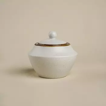 Сахарница SL Home «Волна в камне», 300 мл, 9.510.5 см, фарфор, белая