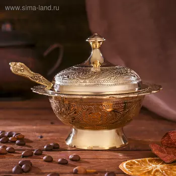 Сахарница латунь "Высокие узоры" 13х13х12,5 см