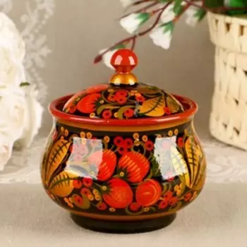 Сахарница дерево хохлома «Малая»