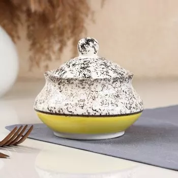 Сахарница "Персия", керамика, желтая, Иран