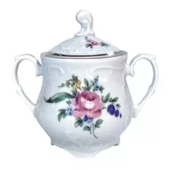 Сахарница Rococo «Мейсенский букет, отводка золото», 400 мл