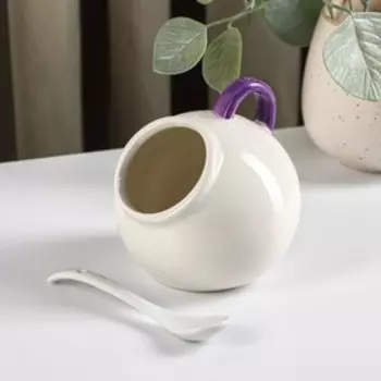 Сахарница с ложкой Доляна «Лаванда», 200 мл, 99 см